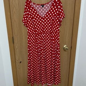 Torrid red and white polka dot dress size 1x